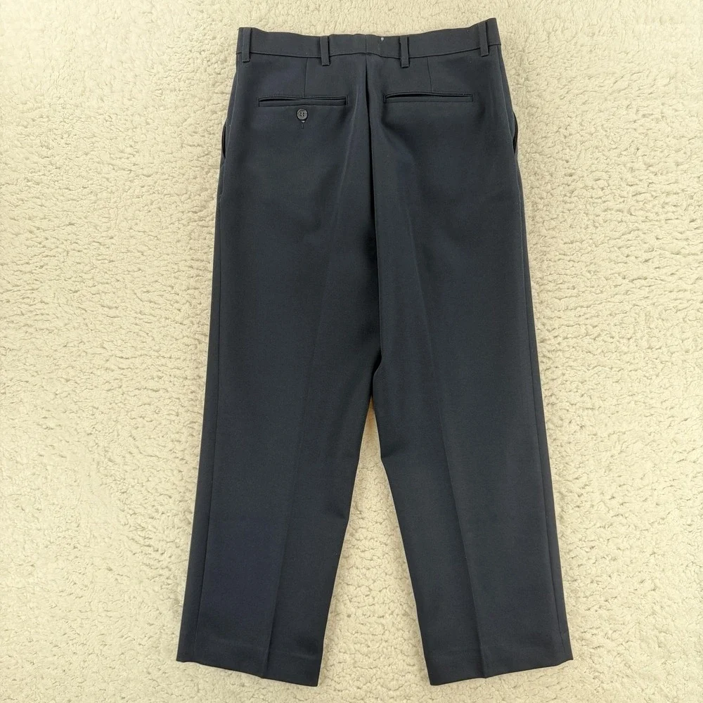 Vintage Levis Action Slacks Pants Mens 32x27 Blue Flat Front Dress Slacks Office